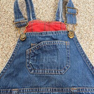 Denim Overalls Kids Flannel Lined Size 92 ~2T Jean Red Flannel Spring Fall
